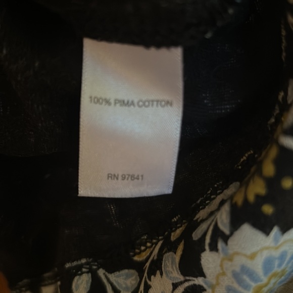 J. Jill Floral Pima V-Neck Long Sleeve Tee - Picture 5 of 6